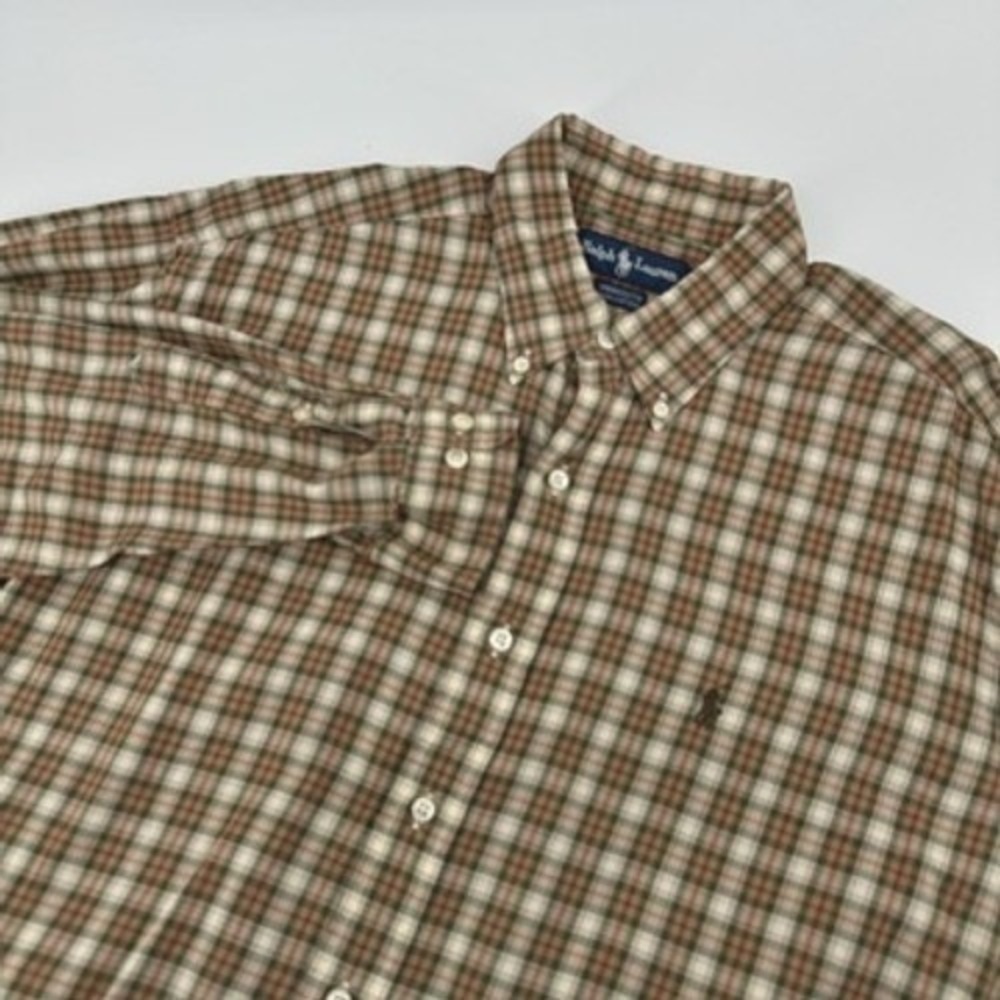 Ralph Lauren Yarmouth Plaid Button Down Shirt Mens Long‎ Sleeve 16 32/33 Cotton